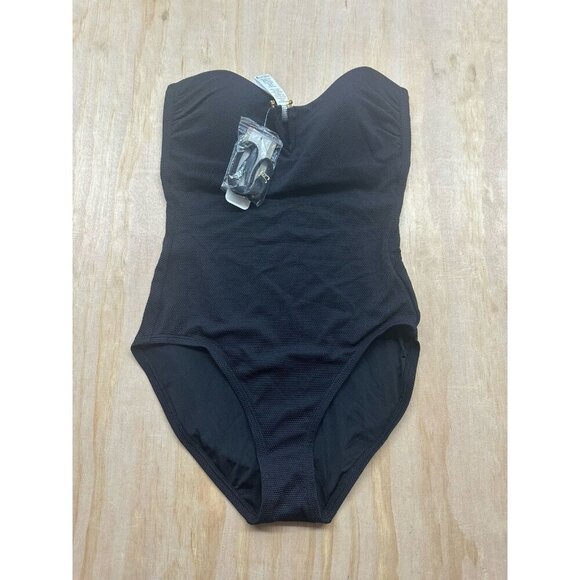 Tommy Bahama Island Cays V Neck Bandeau One Piece Sz 4 - Picture 1 of 6